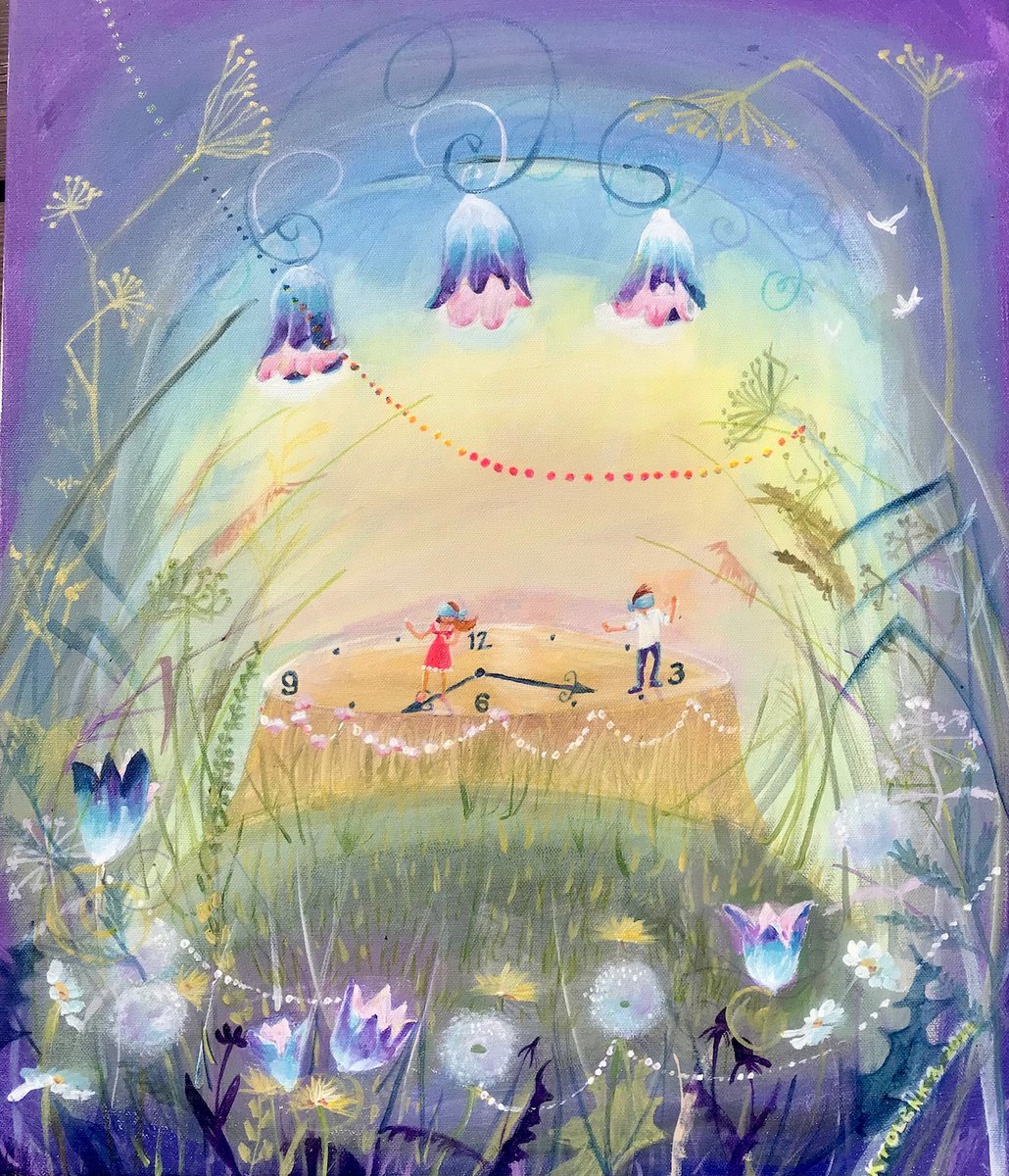 Illustrative Botanical Painting By Alexandra Krasuska, 18 X 22, Blind Man