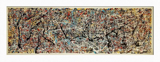 Abstract expressionism JACKSON POLLOCK style enamel on paper