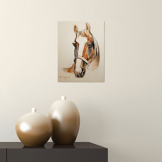 Horse by watercolor