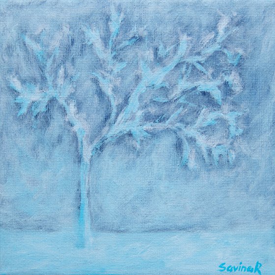 Set of three winter landscapes