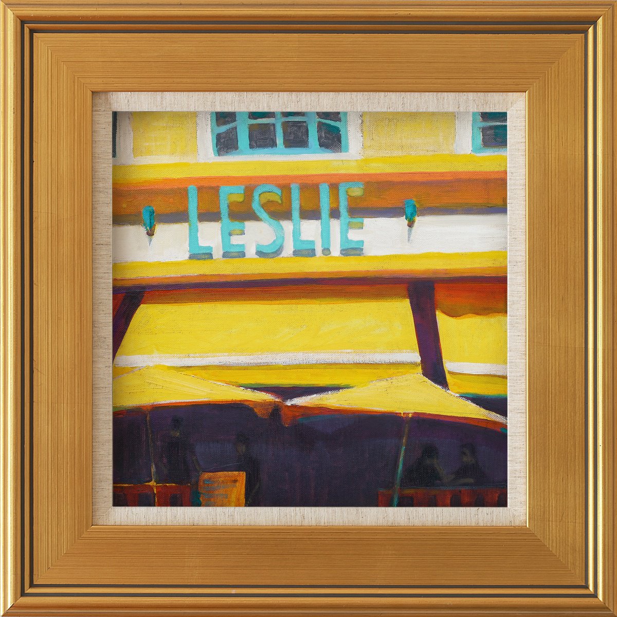 Impressionistic Landscape Oil Painting By Bo Kravchenko, 19 X 19, Leslie Ocean Drive Miami, Original Artwork