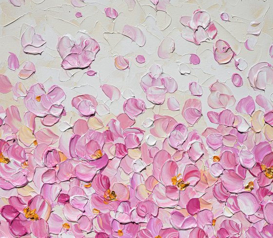 Dream in Blush - Impasto Floral Painting