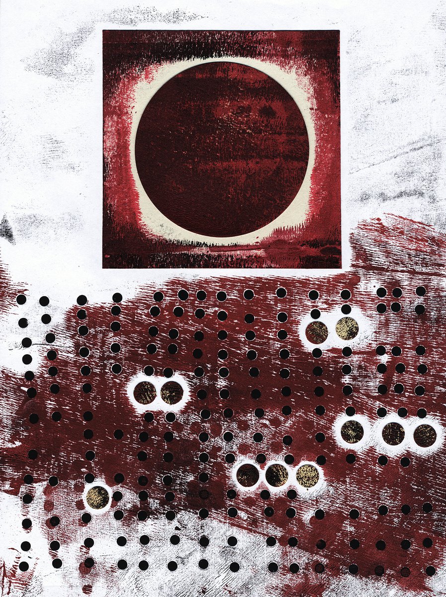 Abstract Collage By Petr Strnad, 10 X 12", Strange Land Vi., Original Artwork