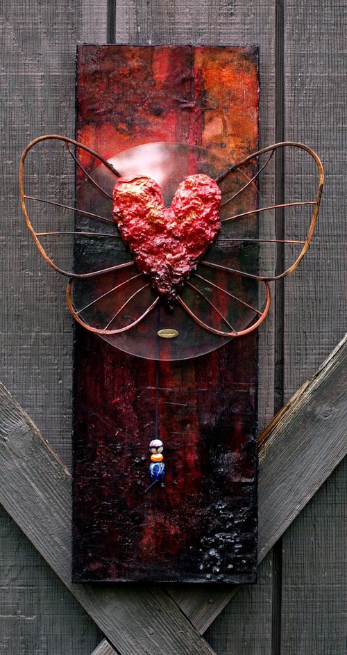 Elysium - Heart With Wings, Mixed Media Art by Kathy Morton Stanion by Kathy Morton Stanion