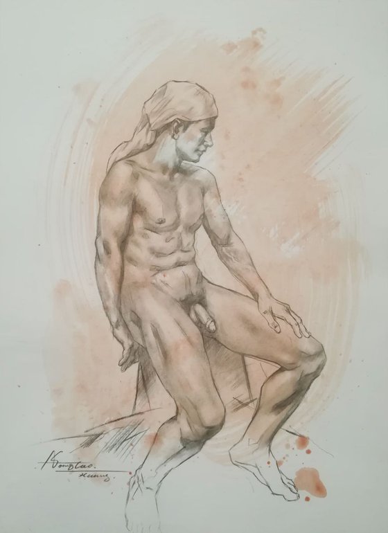 Drawing male nude #181220