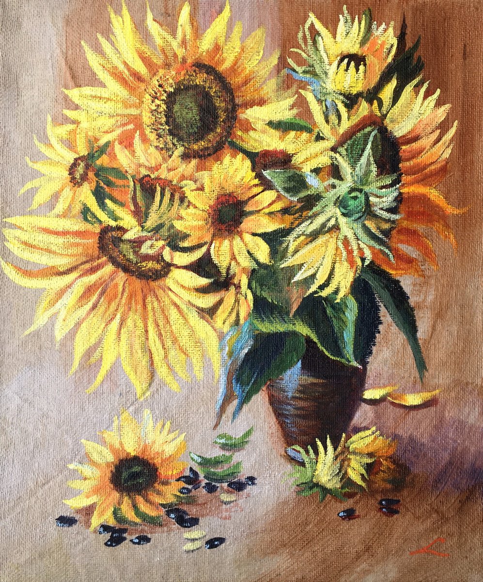 Sunflowers 6 By Elena Sokolova, 20 X 24, Artwork For Sale On Artfinder