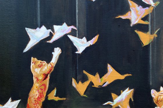 Gallery Cats #7 (with Origami birds)