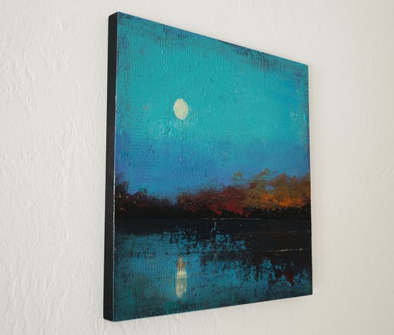 Full Moon 12x12" Abstract Contemporary by Bo Kravchenko