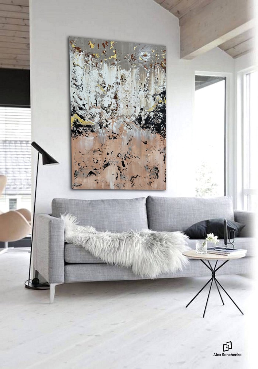 Abstract Acrylic Painting By Alex Senchenko, 39 X 59, Abstract 2297, Original Artwork