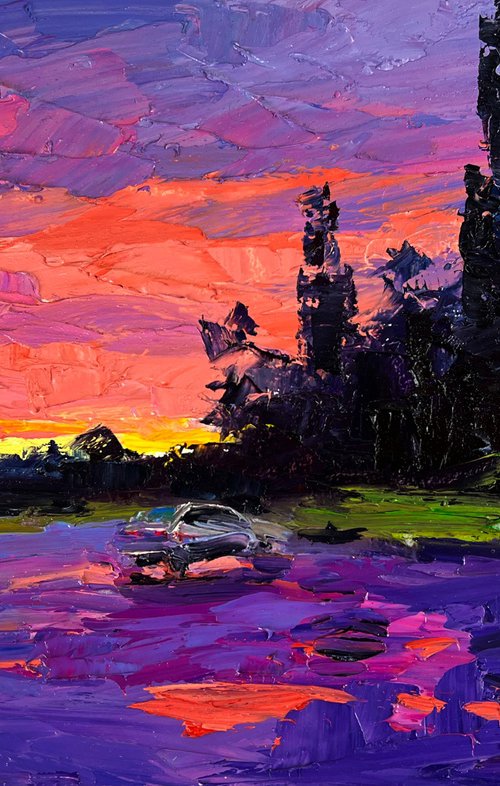 A Romantic Sunset Outside the City by Boris Serdyuk