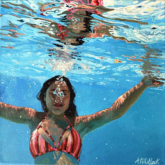 Underneath VII - Miniature swimming painting