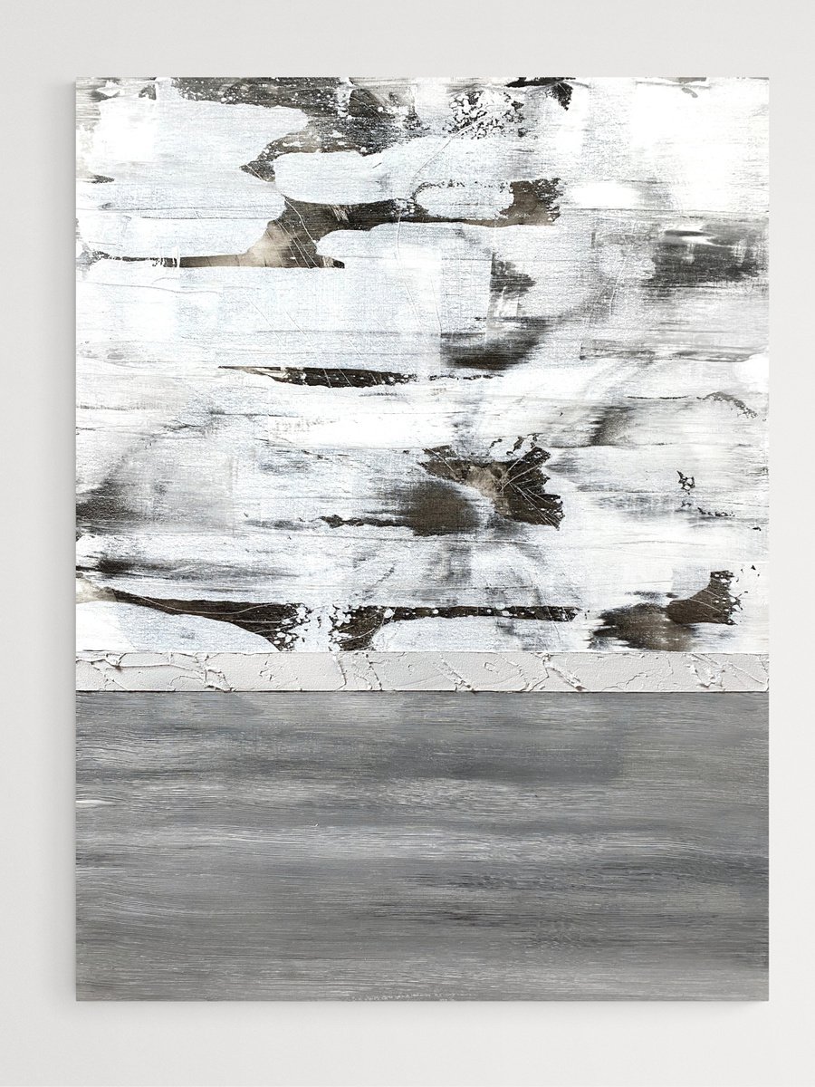 Abstract Painting By Cristina Dalla Valentina, 24 X 31, Woody 6 (Winter), Original Artwork