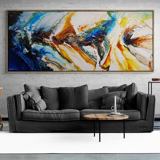 Paradise 240cm x 100cm Textured Abstract Art