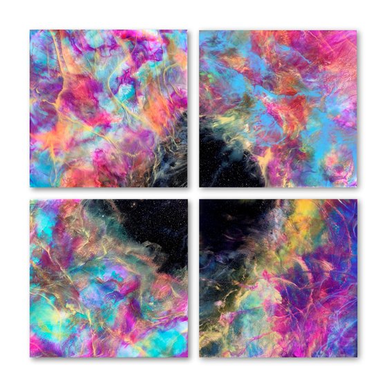 Luminquill Nebula (a quadtych)