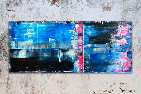 "To Trauma, With Love" - FREE USA SHIPPING - Original PMS Abstract Acrylic Painting On Reclaimed Wood - 48" x 20"