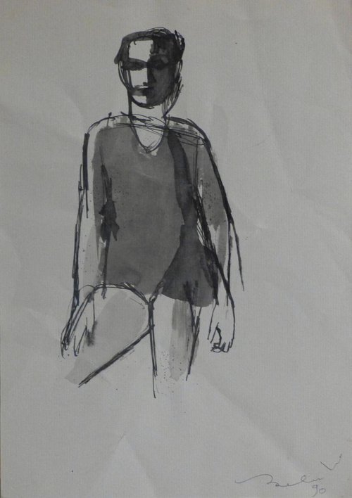 Standing Model, 21x29 cm by Frederic Belaubre
