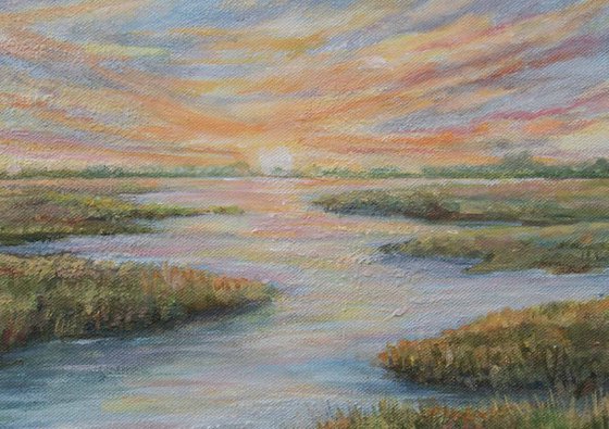 sunset marshes