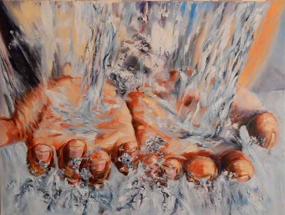 Catch the water. 80x60cm.
