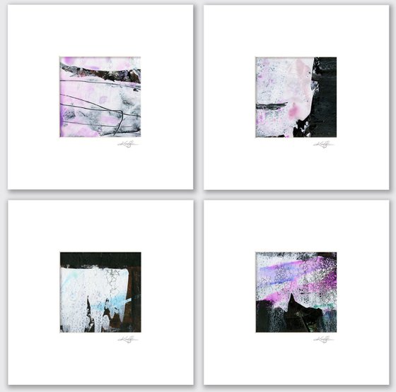 Abstract Secrets Collection 7 - 4 Abstract Paintings in mats by Kathy Morton Stanion