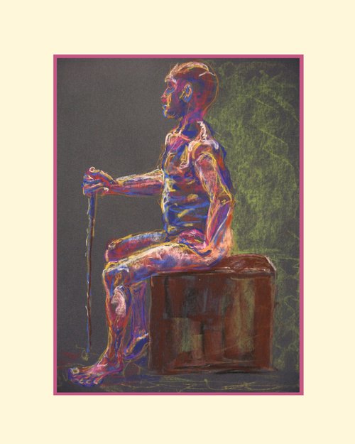 Old Stick Seated - Male Nude by Kathryn Sassall
