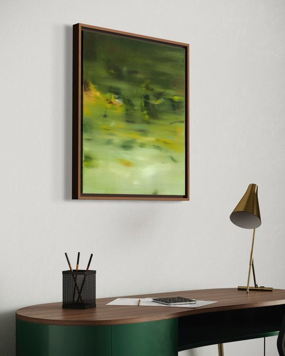 Smarginatura - Abstract green painting