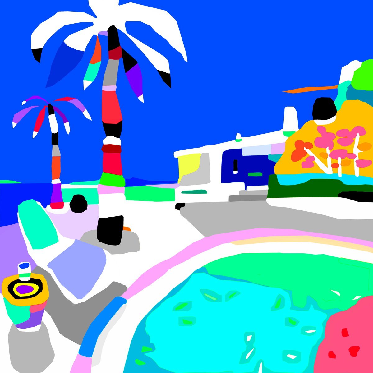 Urban And Pop Landscape Giclee Print By Alejos, 17 X 17, Can´t Stop This, Original Artwork