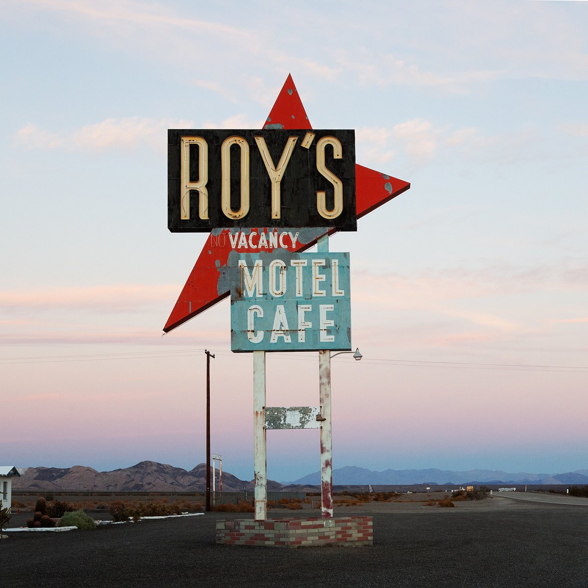 Photorealistic Landscape Photograph By Heike Bohnstengel, 20 X 20, Mojave Sunset, Route 66, Original Artwork
