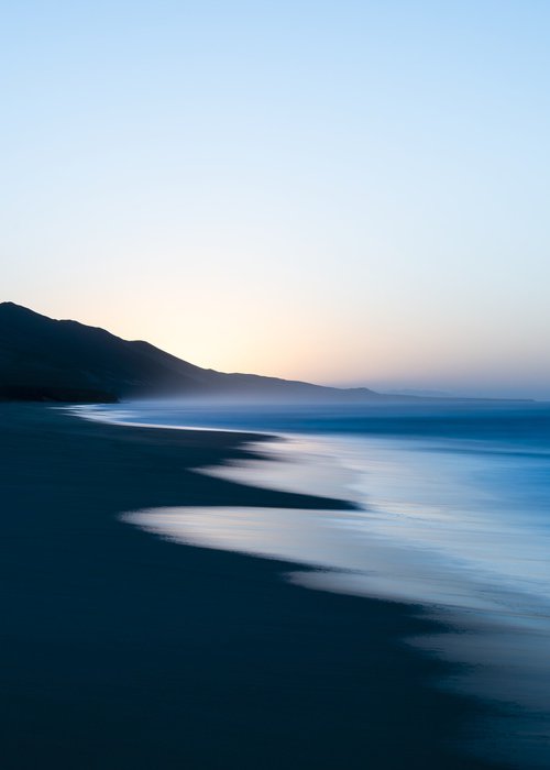 SEA AND MOUNTAINS CALM / BLUE by Andrew Lever