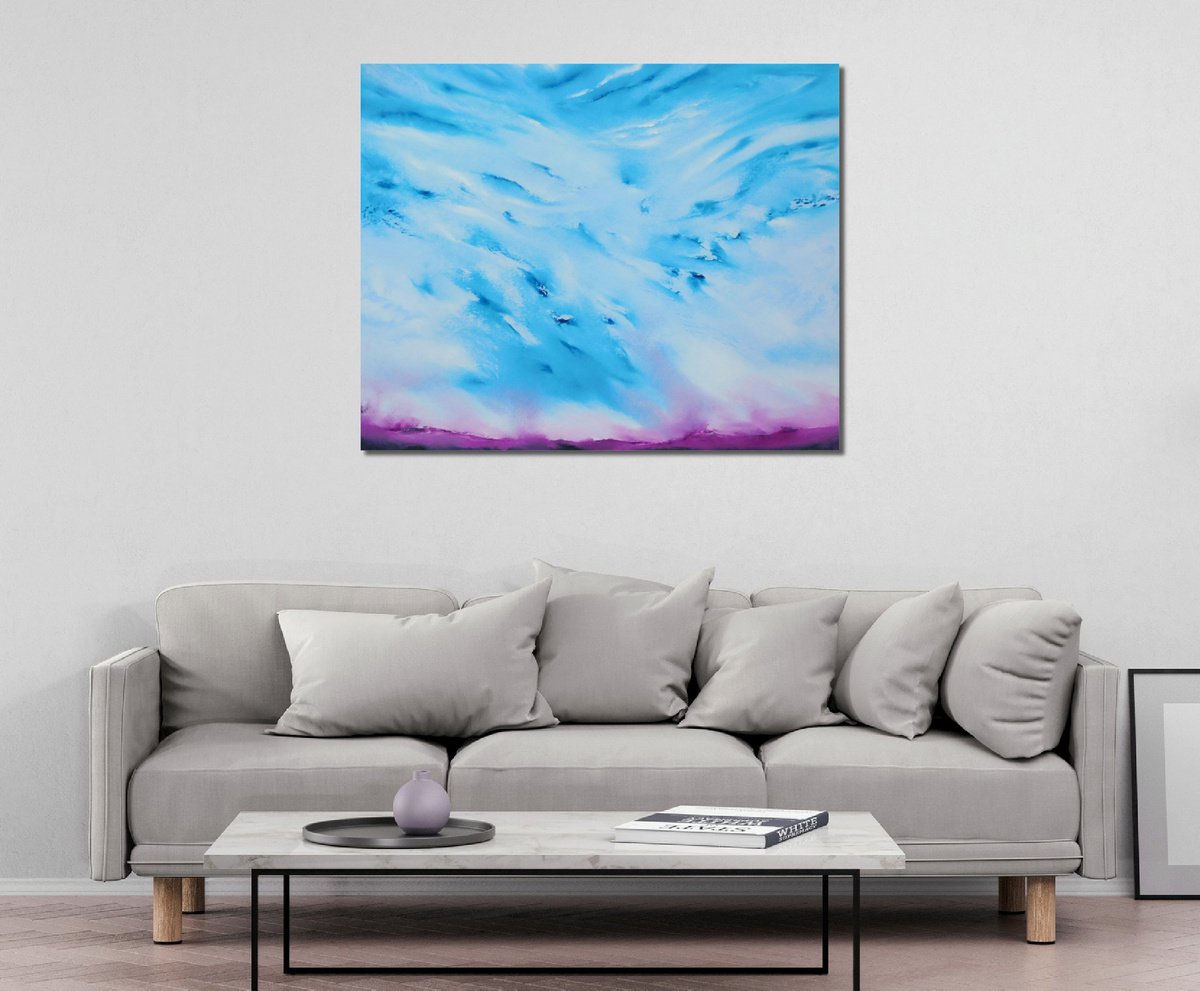 Abstract Landscape Oil Painting By Davide De Palma, 39 X 31, Peaceful, Original Artwork