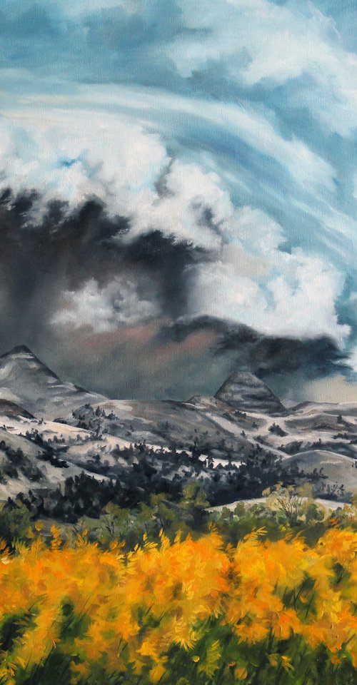 Landscape - Thunderstorms - "Storm Over the Killdeer Mountains" by Katrina Case