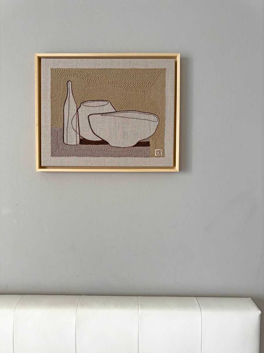 Organic Still Life Painting By Milena Paladino, 21 X 17", Vase Composition Viii