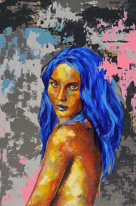 Portrait PS IV NUDE READY TO HANG  ORIGINAL PAINTING