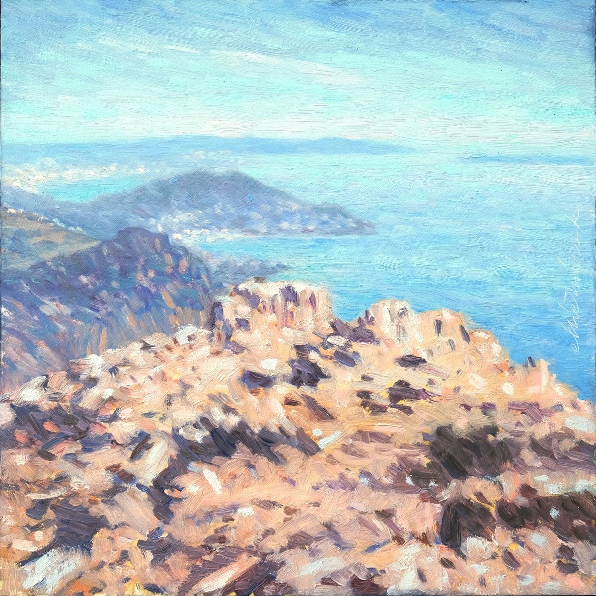 Impressionistic Landscape Oil Painting By Richard Mierniczak, 12 X 12", L