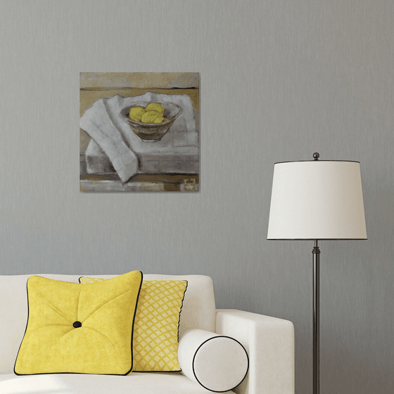 Japanese bowl on a checkered towel