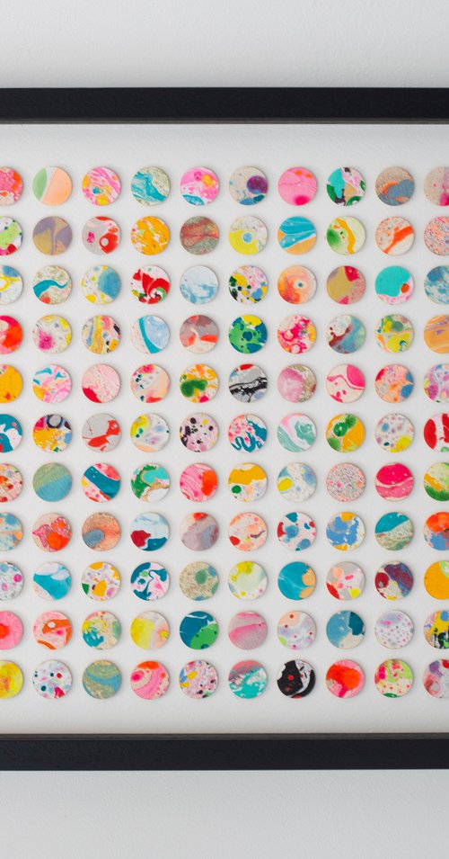 154 marble spot 3d collaged painting by Amelia Coward