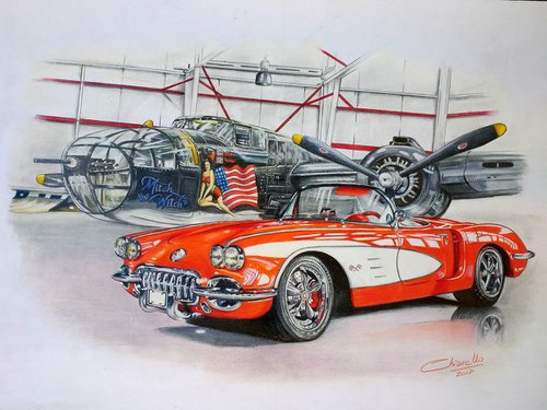 B-25 and Corvette by Nicky Chiarello