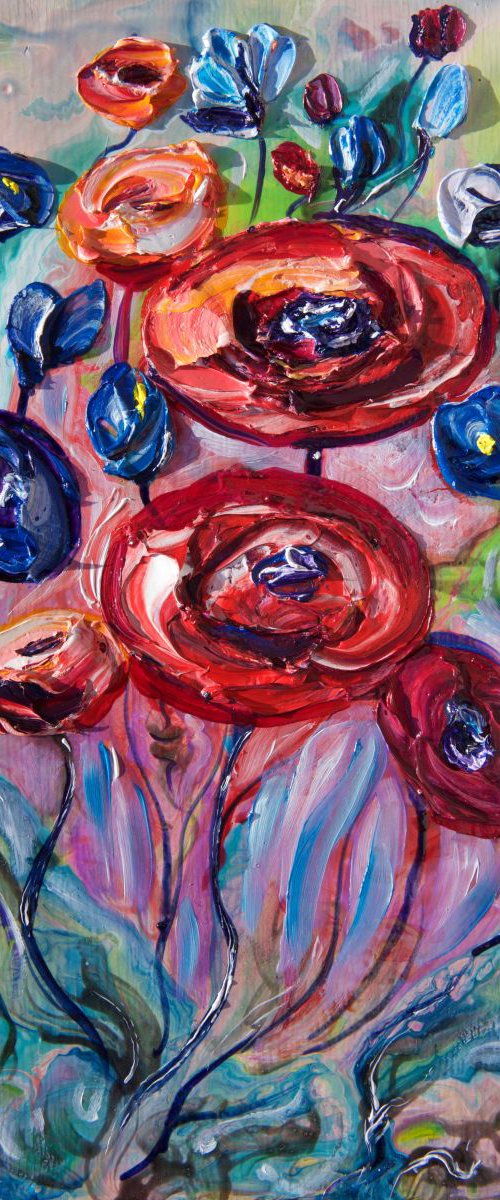 “Fairy Garden” small painting by Lena Owens at OLena Art