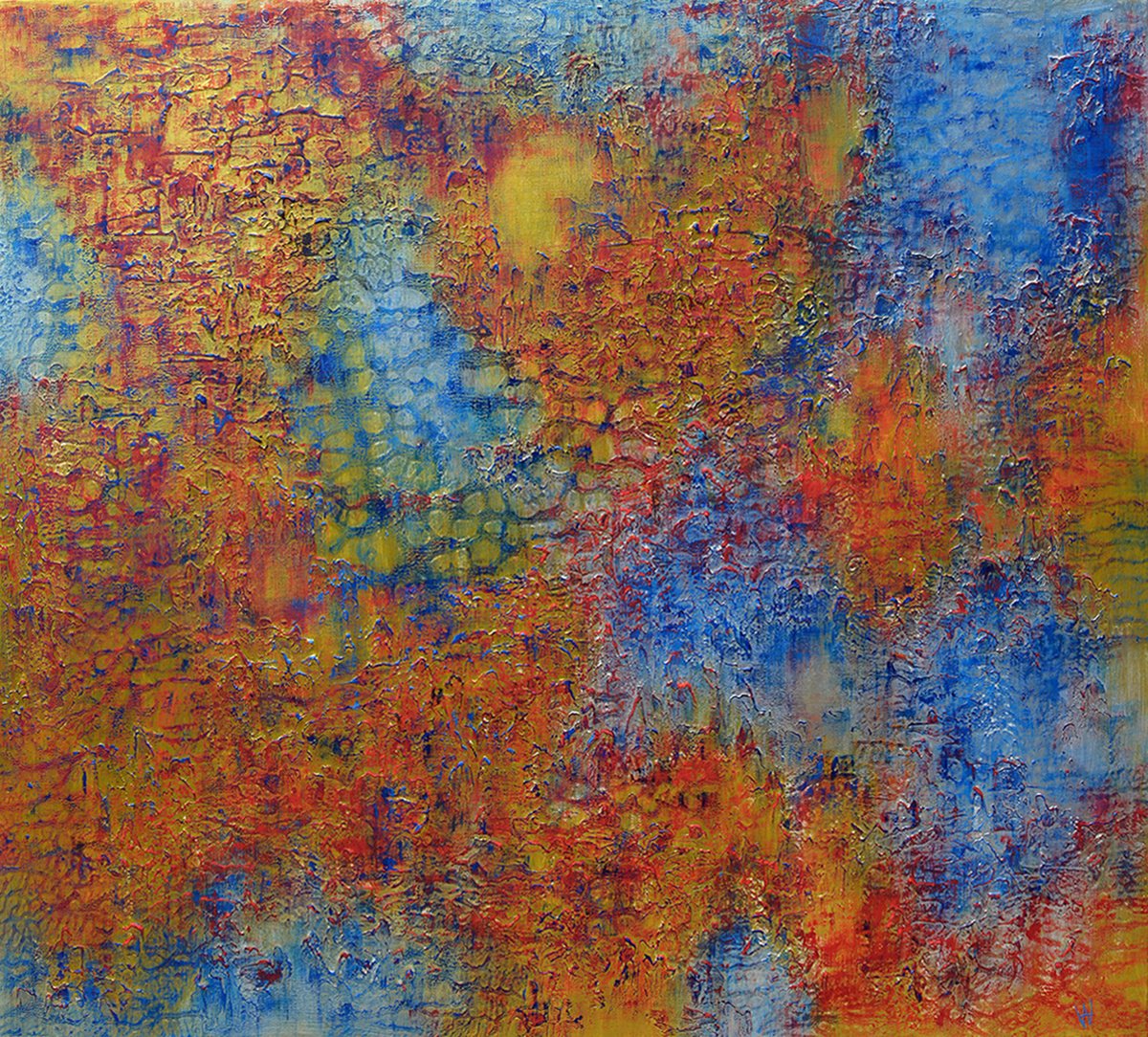 Abstract Acrylic Painting By Vanada Abstract Art, 39 X 35", Richness Of The Earth Ii, Original Artwork