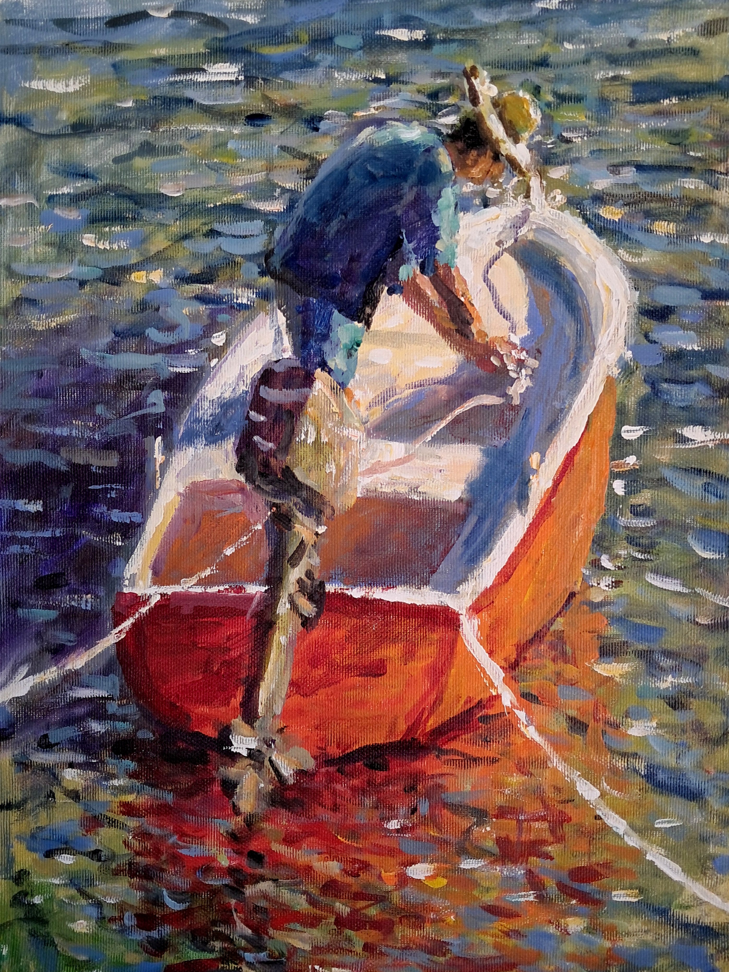  Red Boat Captain By Dimitris Voyiazoglou, 17 X 20, Artwork For Sale On Artfinder