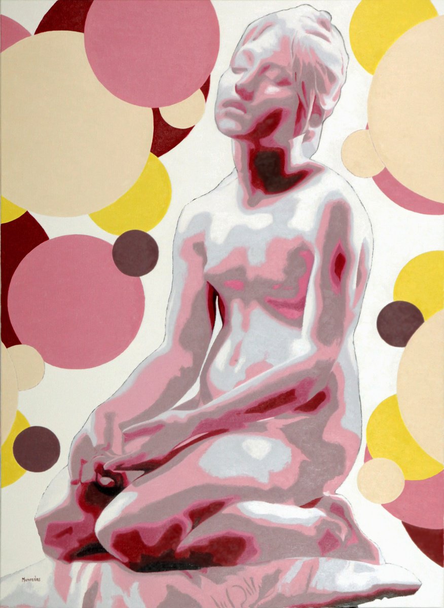 Urban And Pop Oil Painting , Woman With A Bouquet By Mercedes Soret, 29 X 39, Artwork For Sale On Artfinder
