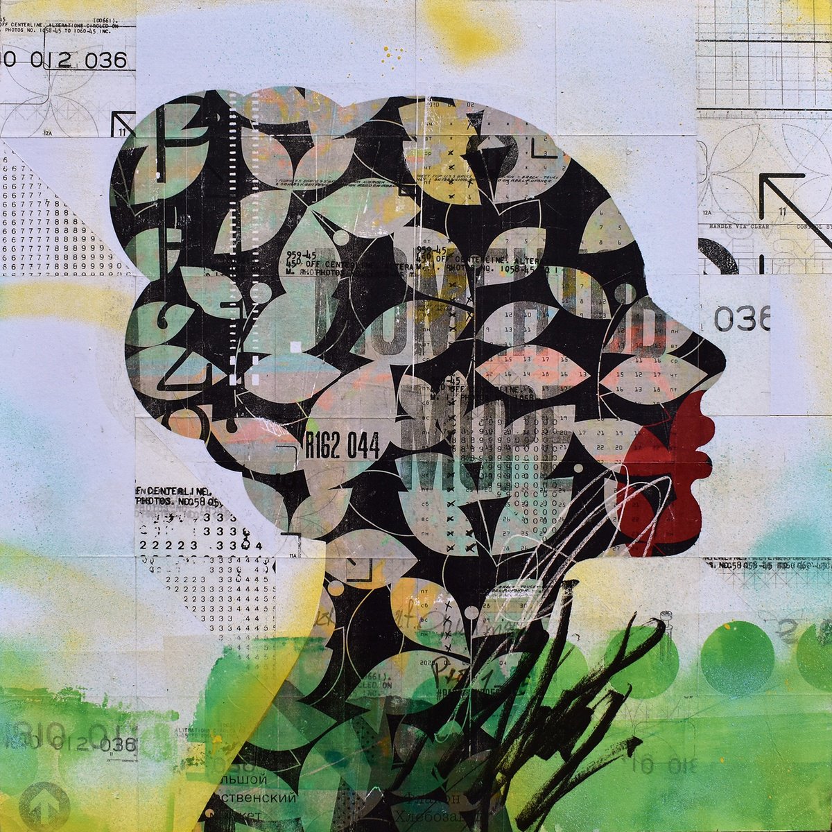 Urban And Pop Portrait Collage By Manel Villalonga, 24 X 24", 277 Spring, Original Artwork