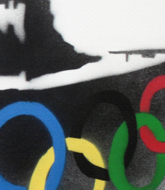 Sinolympics (on a box canvas).