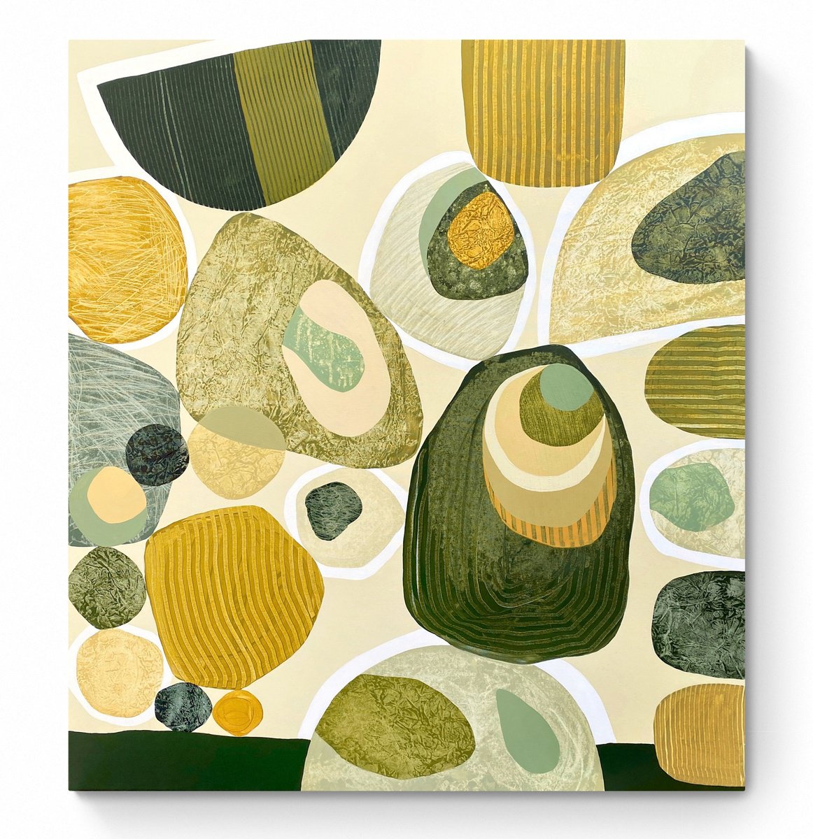 Abstract Acrylic Painting By Cristina Dalla Valentina, 35 X 39, Gatherings 4, Original Artwork