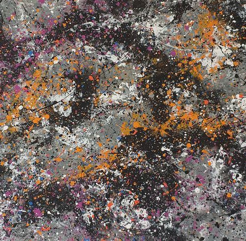 Abstract painting acrylic on canvas by M.Y. by Max Yaskin