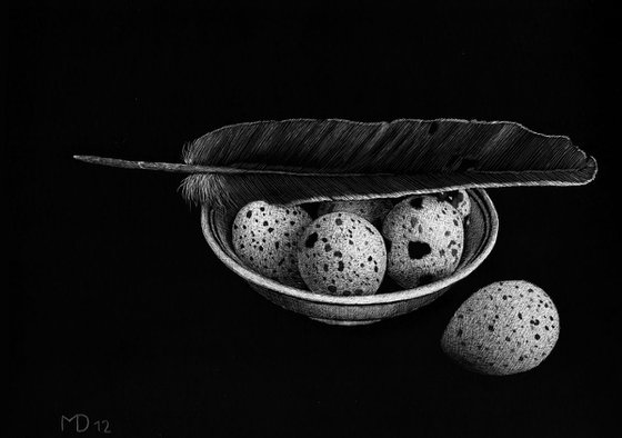 Eggs and feather