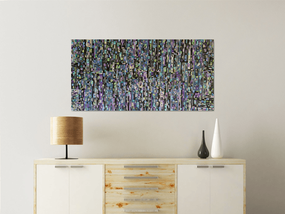 Abstract in Purple, Grey and Green