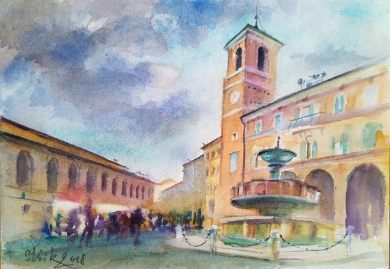 Sketch of Fabriano. Italy