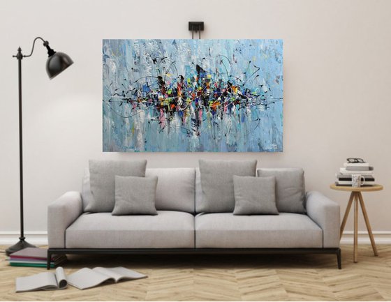 Colorful City lights - Abstract Acrylic Painting
