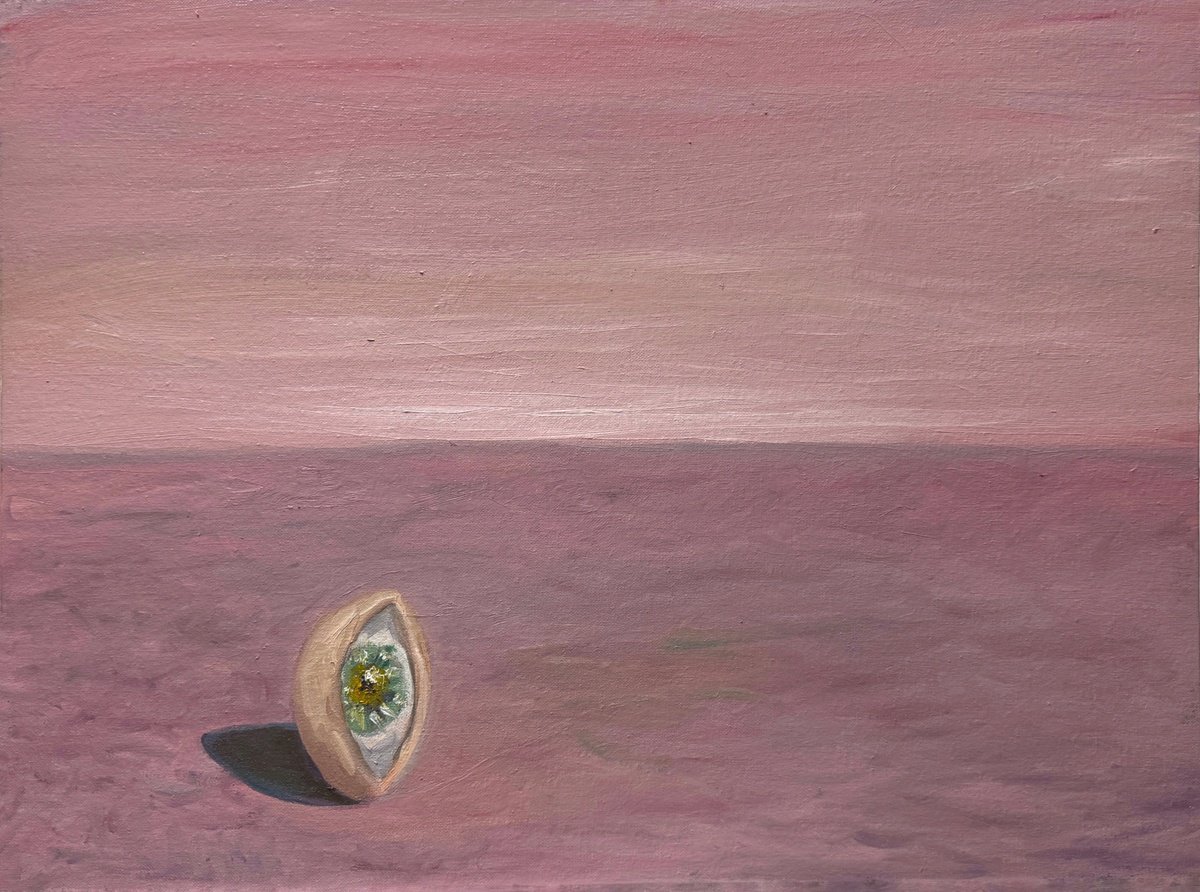 Surrealistic Still Life Oil Painting By Ryan Louder, 26 X 20", Alone, Original Artwork