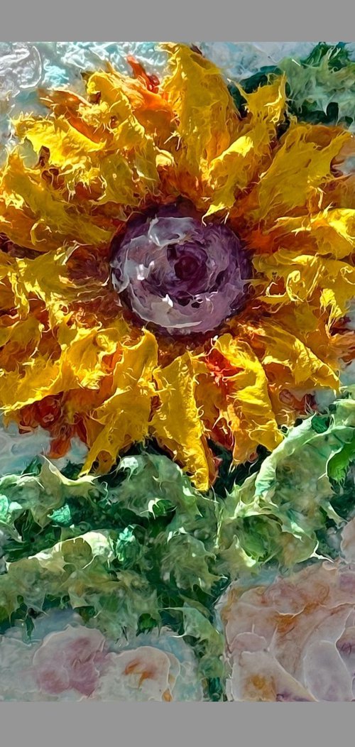 Sunflower Joy  Commission by Lena Owens at OLena Art